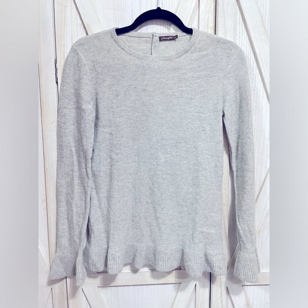 J. McLaughlin 100% Cashmere‎ Gray Sweater Size XS